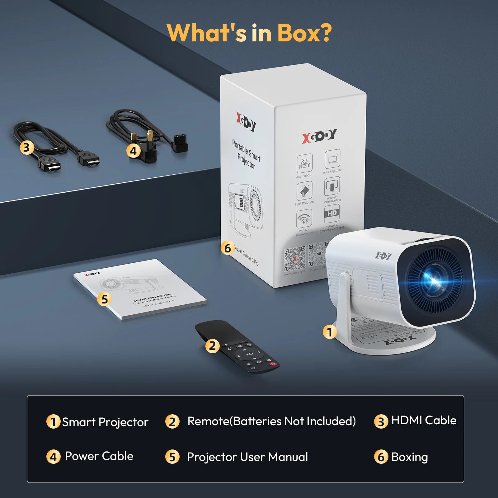 Xgody Gimbal 3 Pro Projector